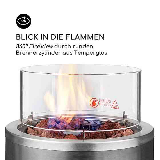 Нагрівач для патіо Lavastone 30 000 БТЕ / 8,8 кВт загартоване скло сталь сріблястий (Німеччина, читати Рівне