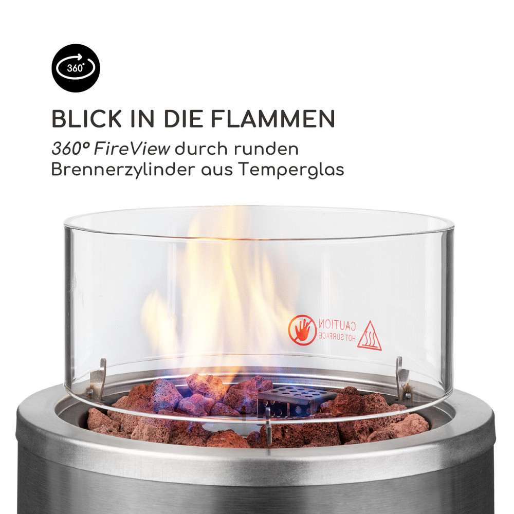 Нагрівач для патіо Lavastone 30 000 БТЕ / 8,8 кВт загартоване скло сталь сріблястий (Німеччина, читати Рівне - фото 5