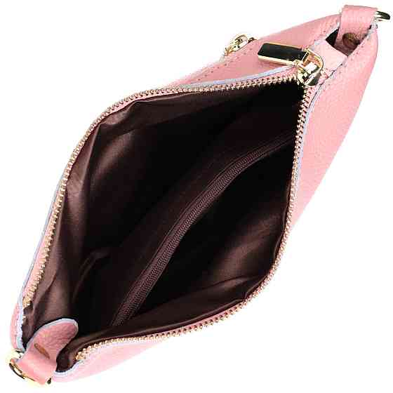 Красива жіноча сумка-клатч з двома ременями з натуральної шкіри Рожева (Vintage) Київ