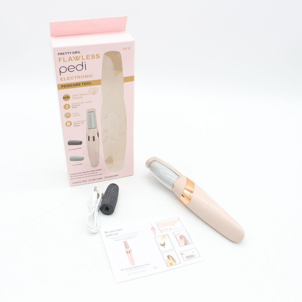 Аппарат для педикюра с 2 роликами Flawless Pedi, USB / Роликовая пилка для пяток / Электрическая пемза для ног Киев - изображение 10