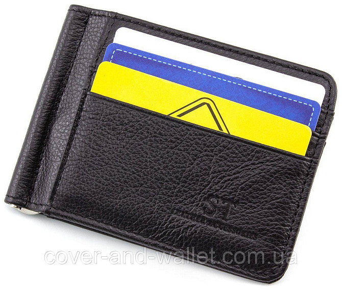 Кожаный зажим для денег без застежки на много карточек ST Leather Киев - изображение 6