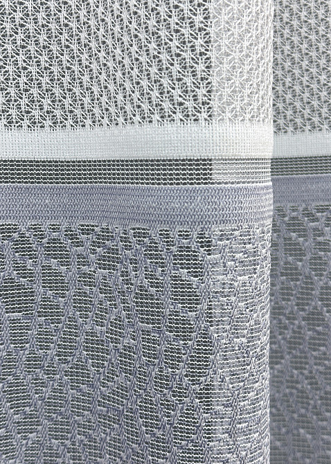 Тюль VR-Textil 1929т Жакард Білий з сірим 300х270 см (40-837) Київ - фото 4