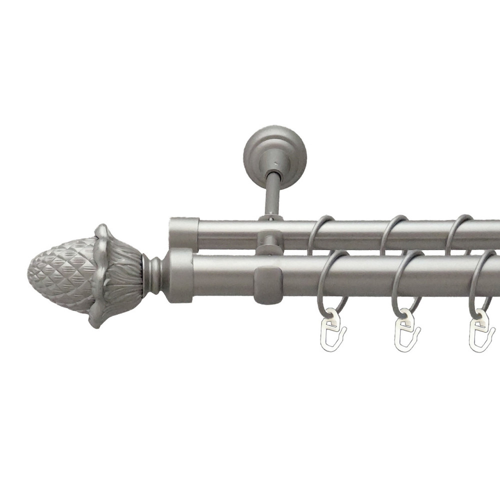 Карниз Orvit Цинара металевий дворядний відкритий Сатин 25\19 мм 200 см (00-00011144) Львов - изображение 1
