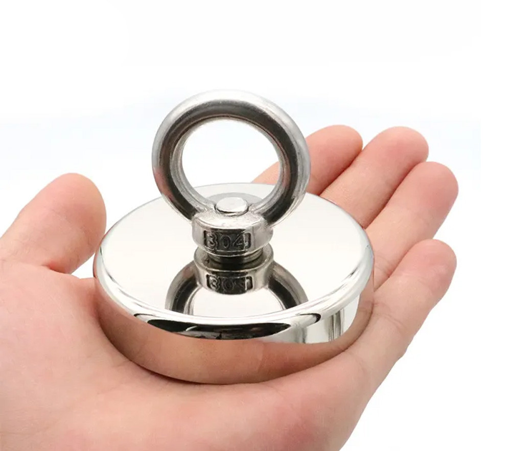 Пошуковий неодимовий магніт у корпусі з кільцем 75 мм — 250 кг SBR Київ - фото 1