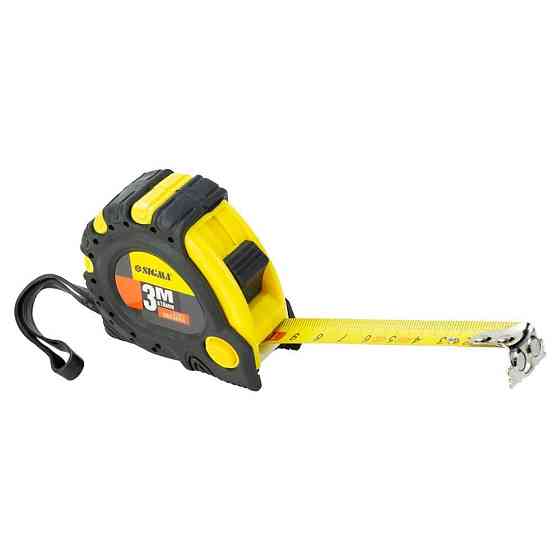 Рулетка магнітна гумова JT фіксатор + гальм 3 м × 19 мм SIGMA (3823031) Київ