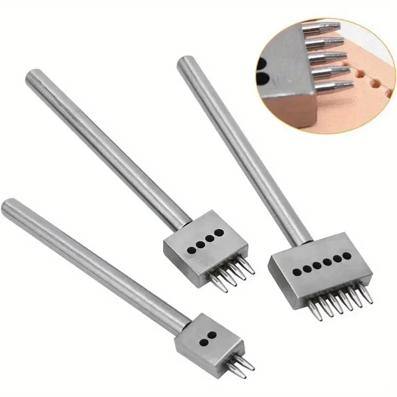 Набор пробойников для кожи 4 шт, ромбовидные отверстия 1–6 зубцов, шаг 3 мм, сталь Киев - изображение 6