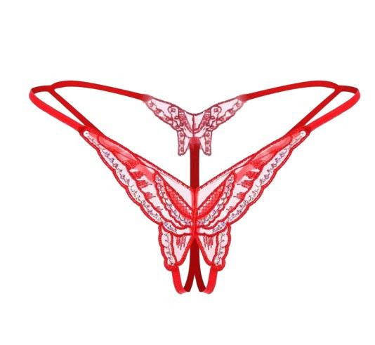 Труси з розрізом та паєтками one size червоний Київ - фото 2