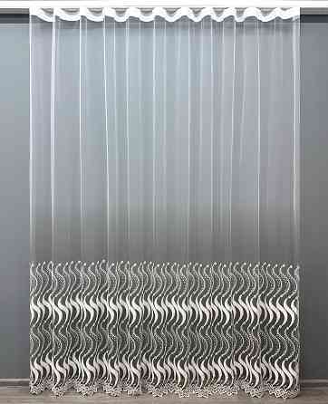 Тюль VR-Textil 1764т Фатин «Омбре» с вышивкой и люрексом Серый с белым 300х270 см (42-0773) Киев