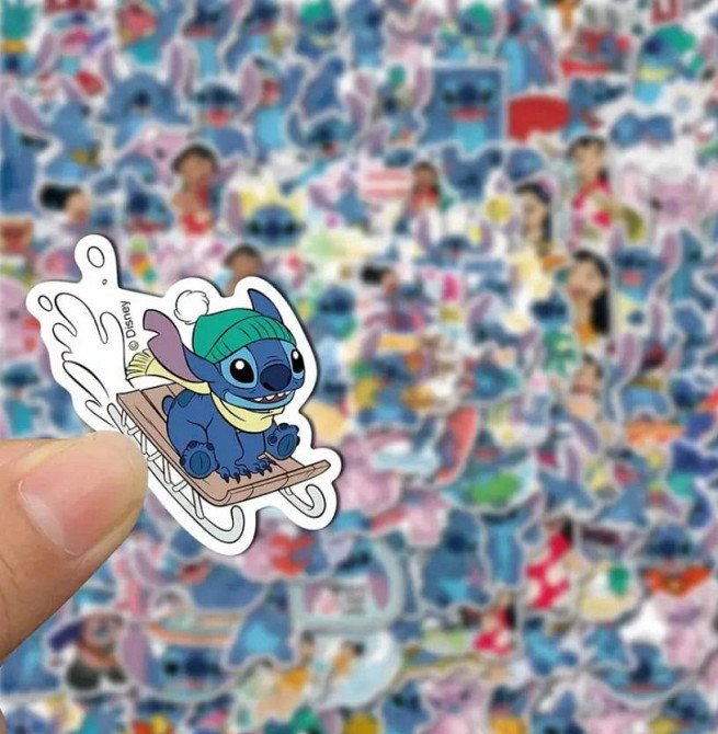 Набір вінілових наклейок (стікерів) Disney "Ліло і Стіч" (50 шт.) для телефону, ноутбука, планшета,  Київ - фото 5