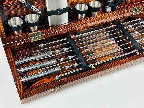 Подарунковий набір шампурів у дерев'яному кейсі СРІБЛО MAX HAPPY DAYS Тернопіль