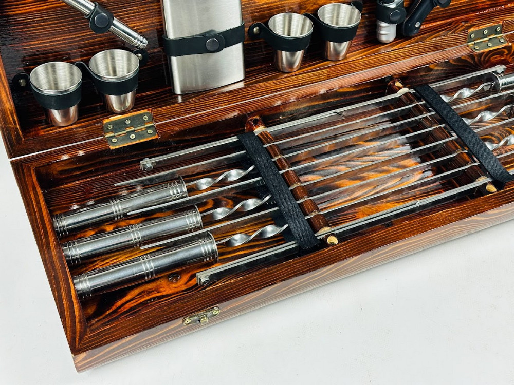 Подарунковий набір шампурів у дерев'яному кейсі СРІБЛО MAX HAPPY DAYS Тернопіль - фото 5