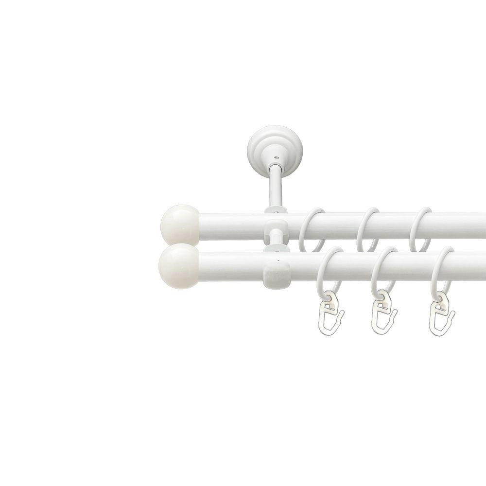 Карниз Orvit Куля Болонь металевий дворядний відкритий гладка труба кільце металеве Арктіс 19\19 мм 200 см (00-00021266) Львів - фото 1