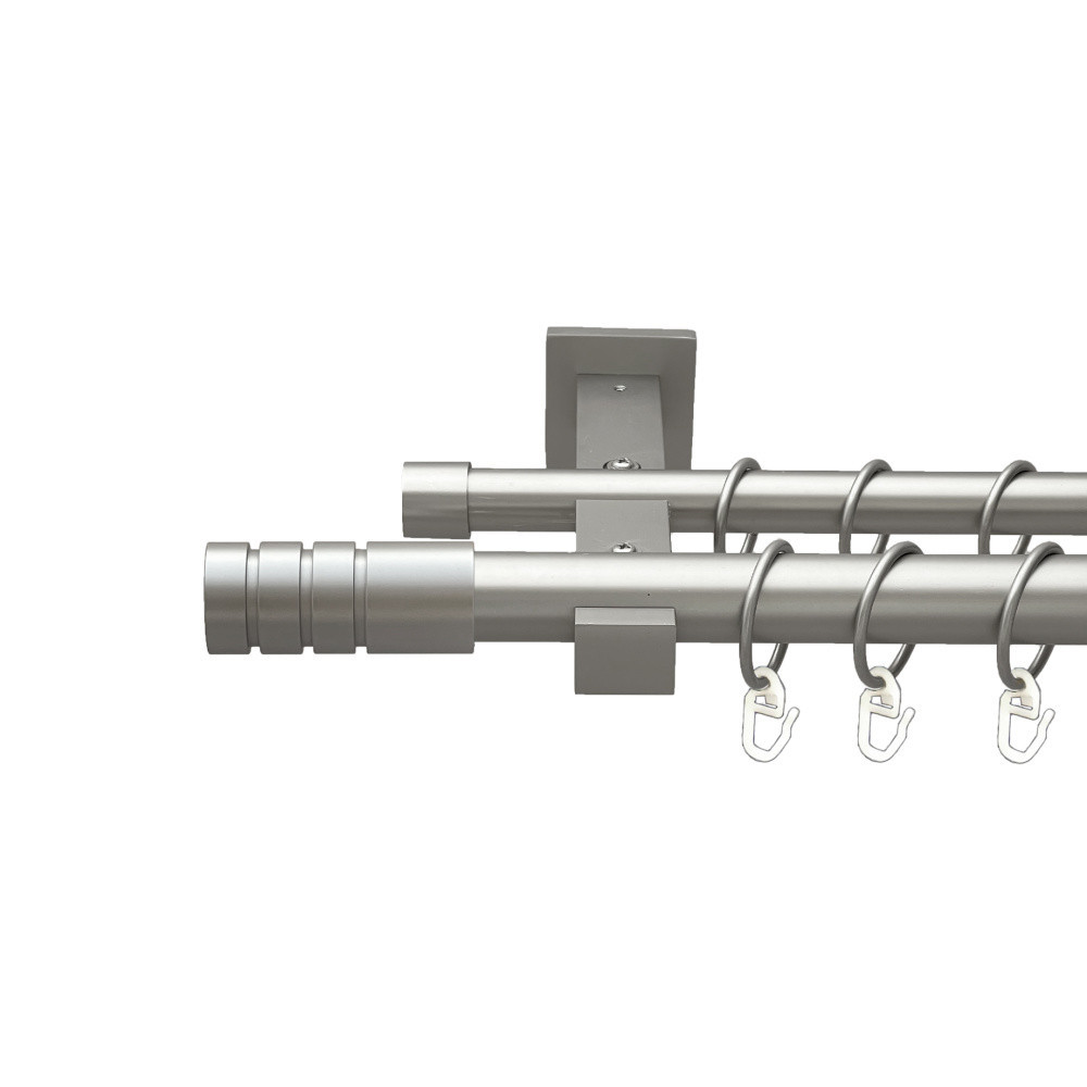 Карниз Orvit Модуло металевий дворядний техно гладка труба кільце металеве Сатин 25\19 мм 160 см (00-00026409) Львов - изображение 1