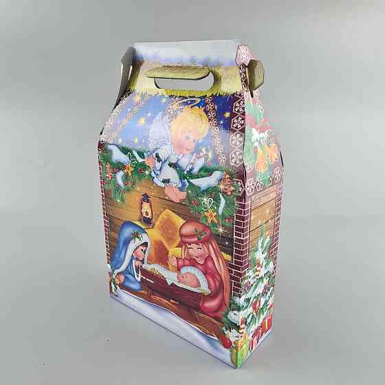 Новогодняя подарочная картонная упаковка для конфет (600грм) №217 