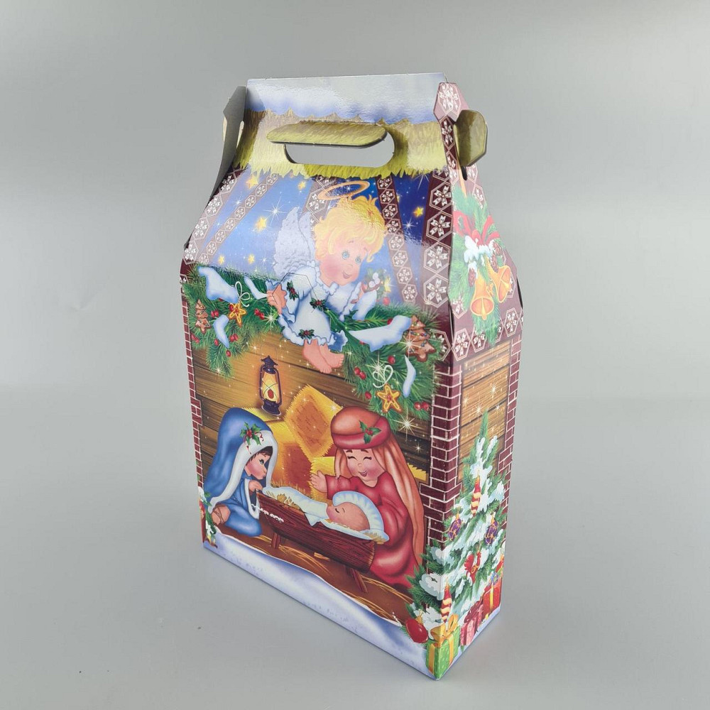 Новогодняя подарочная картонная упаковка для конфет (600грм) №217 