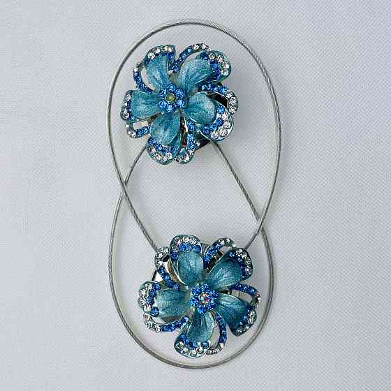 Магніти для штор та гардин "Flowers" набір 2 шт Блакитний (81-240) Київ