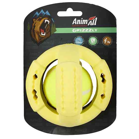 AnimAll GrizZzly АнімАлл Грізлі Іграшка для собак тенісний м'яч L, 11,2 см, жовтий Київ