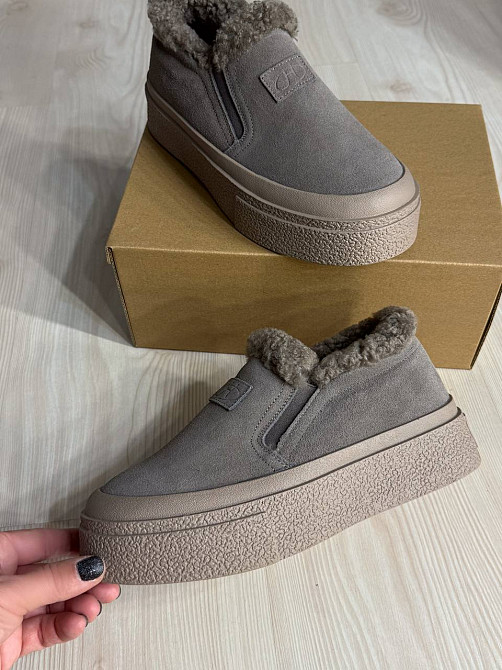 Ботинки женские Hengji 660-6 замшевые кеды на меху бежевые, 38, 24 см Киев - изображение 9