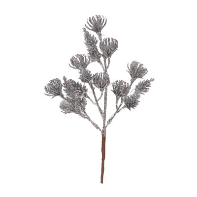 Декоративная ветвь YES! Fun 21 см, серебро, глиттер (973980) Винница - изображение 1