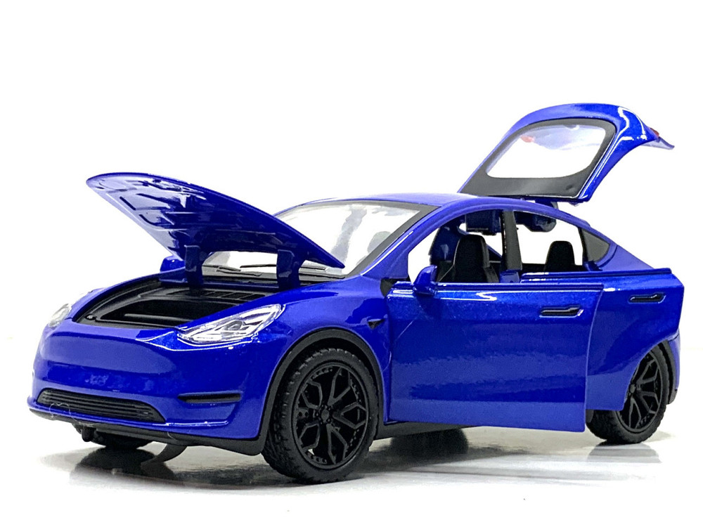 Машина Автосвіт Tesla Model Y інерційна відчиняються двері капот багажник 16см Синя (AP-1968) Чернігів - фото 9
