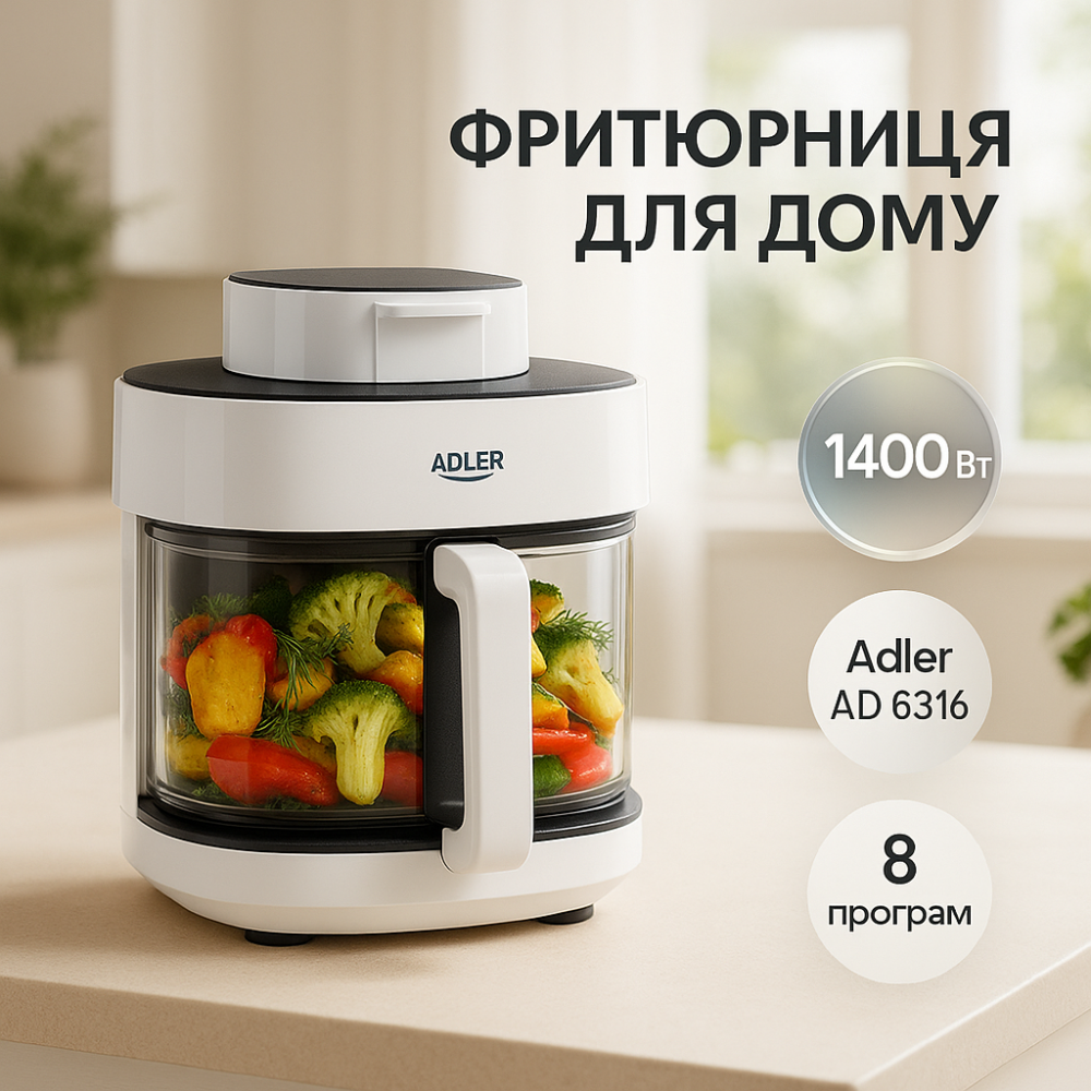 Фритюрниця без олії компактна, Великий аерогриль, Аерофрітюрниця з різними режимами приготування IW-79 Львів - фото 11