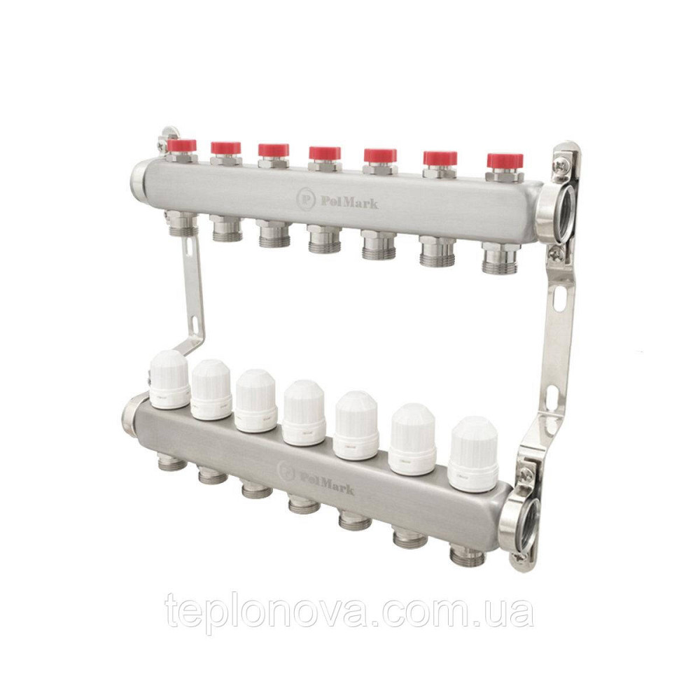 Коллектор нержавейка на 7 пар выходов  