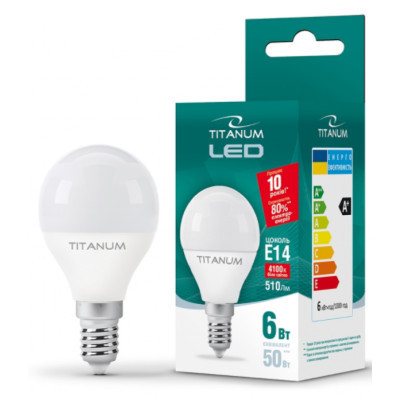 Лампочка TITANUM G45 6W E14 4100K 220V (TLG4506144) Винница - изображение 2