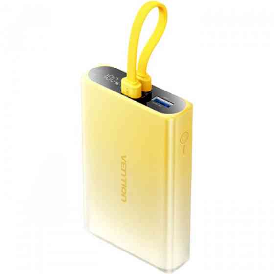 УМБ Vention 10000 mAh 22,5W PD, USB-A, USB-C In/Out, Lightning In/Out, Yellow Київ
