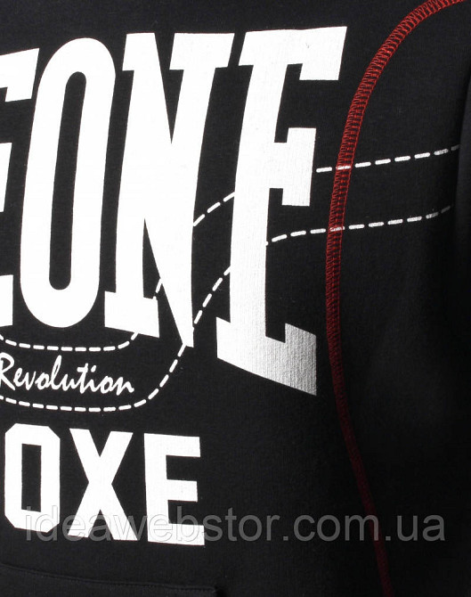 Толстовка чоловіча Leone Fleece Black L чорна спортивна кофта з капюшоном 100% бавовна для тренувань спорту та повсякденного носін Київ - фото 9