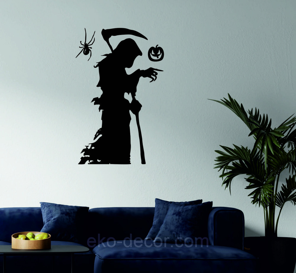 Декоративное настенное Панно «Смерть с косой», Декор на стену 110*71 см, Черный Киев - изображение 2