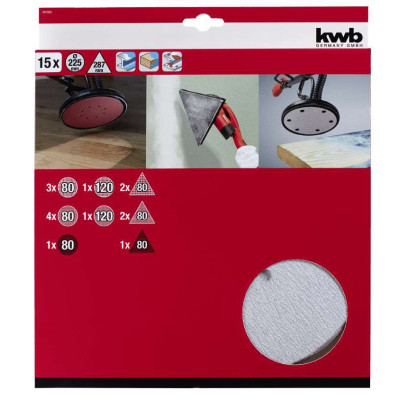 Наждачний папір Einhell KWB 15 шт, 225 мм, круги і трикутники, до TE-DW 225 X (491065) Вінниця - фото 2