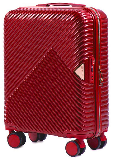 Валіза пластикова WINGS WN01 мала 55 см темно-червона Київ - фото 1