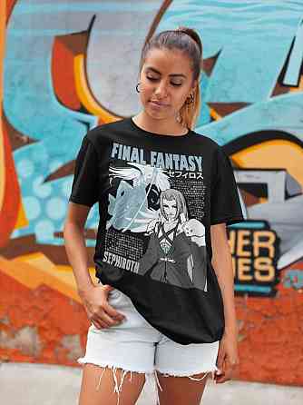 Футболка з аніме принтом Старрй Мако Реактор Фінал оверсайз (S/M/L) Чорний AnimeJ0560 Дніпро