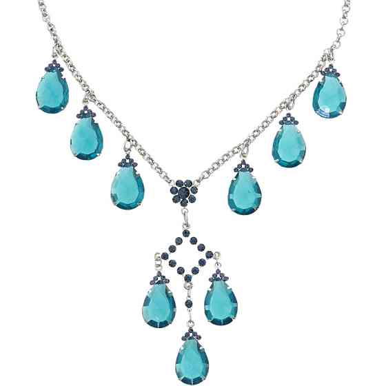 Кольє з блакитними підвісними краплинками Behave Луцьк