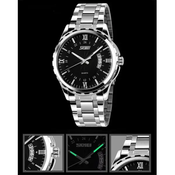 Мужские наручные часы Skmei 9069 Серебристые с черным Киев
