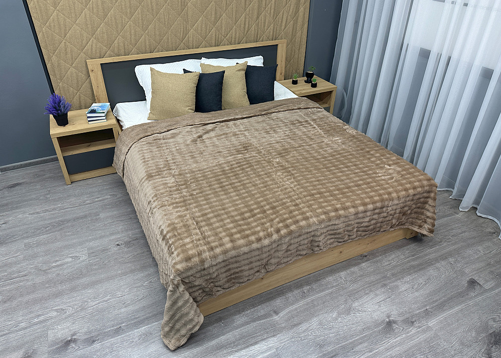 Плед-покривало 200х230 см (+-5см) "Soft Night" Бежевий (87-213) Київ - фото 3