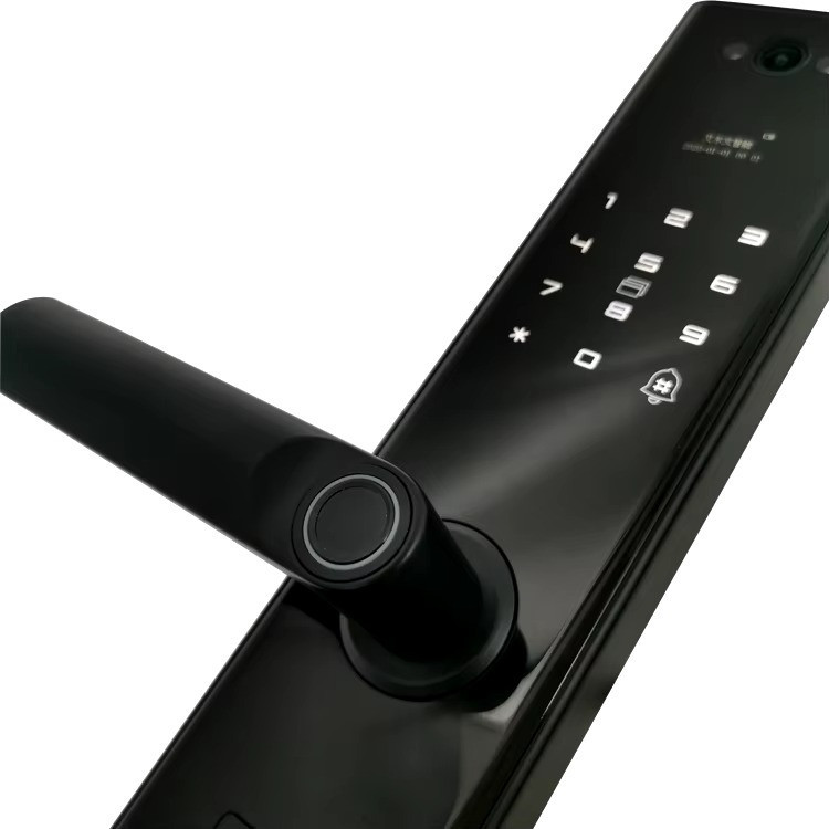 Розумний дверний замок з камерою, кодовий замком Wi-Fi з відбитком пальця і ключ-картою, чорний Кам'янець-Подільський - фото 2