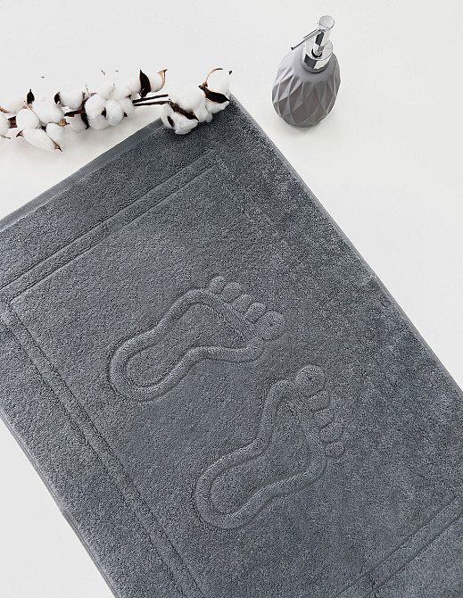 Махровий рушник для ніг Ideal Textile 50х70 килимок сірий 700 г/м2 (56861172) Чернівці - фото 2