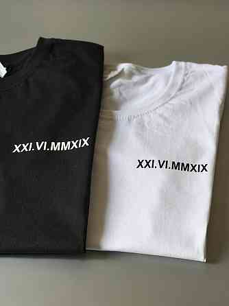 Парні футболки для закоханих хлопця та дівчини — з латинськими датами вашої річниці Чернівці