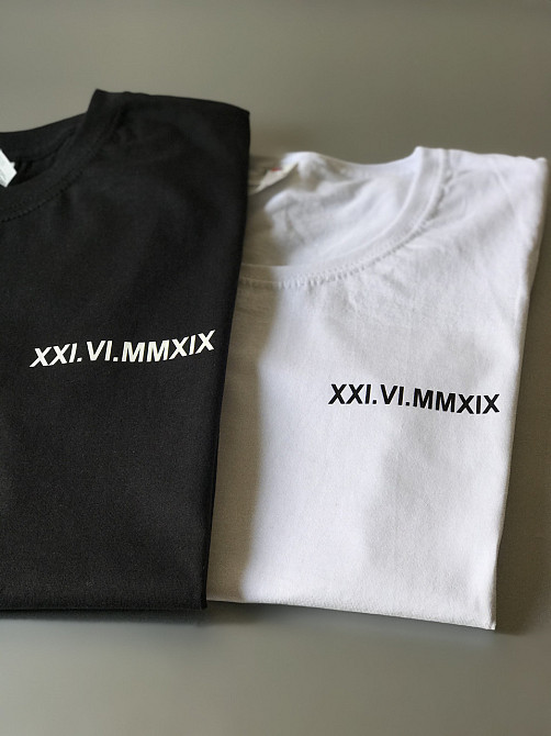 Парні футболки для закоханих хлопця та дівчини — з латинськими датами вашої річниці Чернівці - фото 3