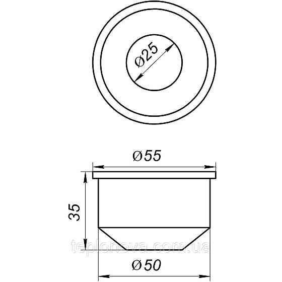 Редукция резиновая VSplast 50/25 (черная) Черновцы