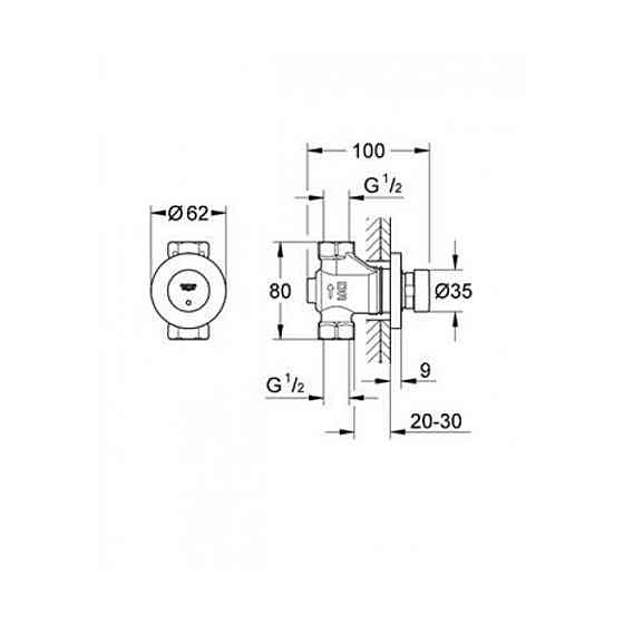 Нажимной автоматический вентиль Grohe Euroeco Cosmopolitan T 36268000 Киев