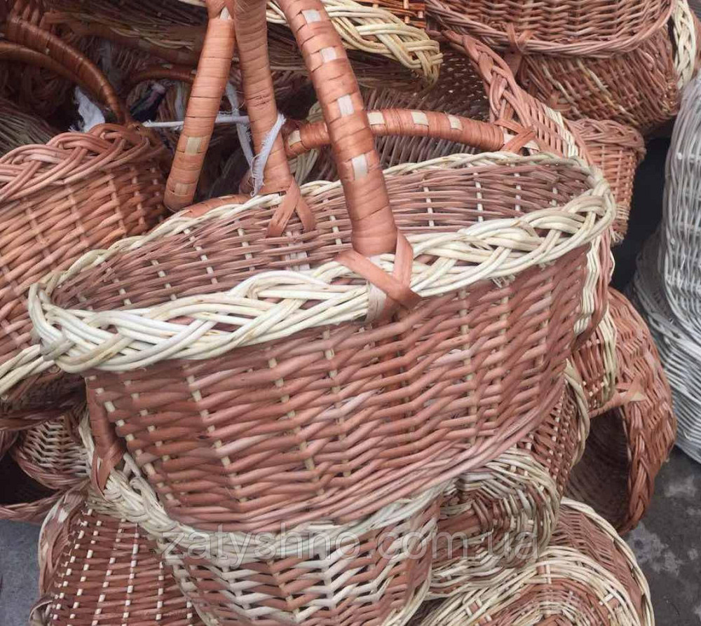 Корзина плетеная овальная | корзинка красивая  плетеная | корзина из лозы с ручкой Киев - изображение 1