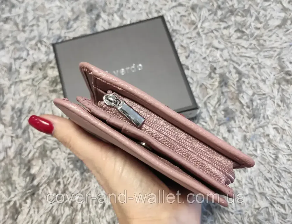 Красивый компактный женский кошелек светло-розового цвета из натуральной кожи Helen Verde 091 Киев - изображение 2