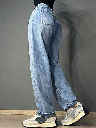 Джинси жіночі Liana 1-055 MOM з резинкою на талії великі розміри блакитні, блакитний, З6, 36, 95 см, 120 см Київ