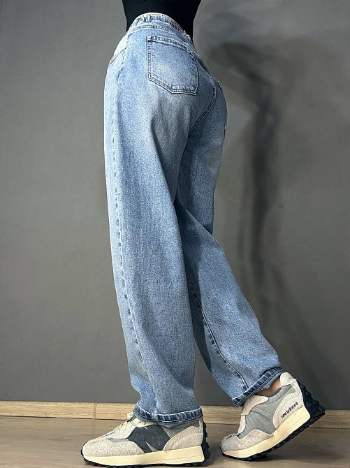 Джинсы женские Liana 1-055 MOM с резинкой на талии большие размеры голубые, голубой, З6, 36, 95 см, 120 см Киев - изображение 3