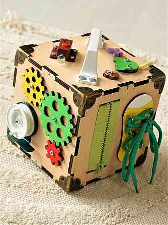 Мінібізікуб без фарби 15*15*15 Дитячий розвивальний куб унісекс міні Розвивальна іграшка Бізіборд Київ