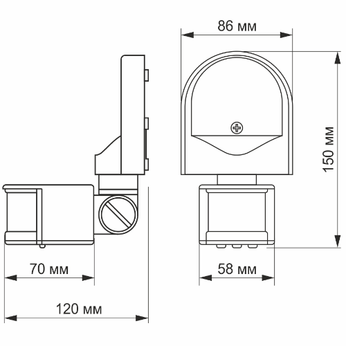 Датчик руху та освітленності 1200W 220V інфрачервоний VL-SPW02W Videx Житомир - фото 2