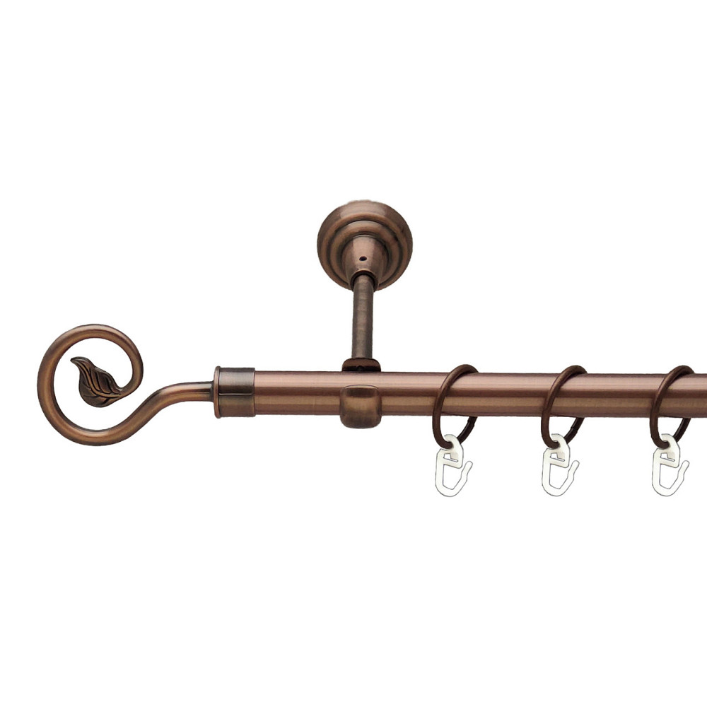 Карниз Orvit Лукка металевий однорядний відкритий Мідь 19 мм 200 см (00-00011702) Львів - фото 1