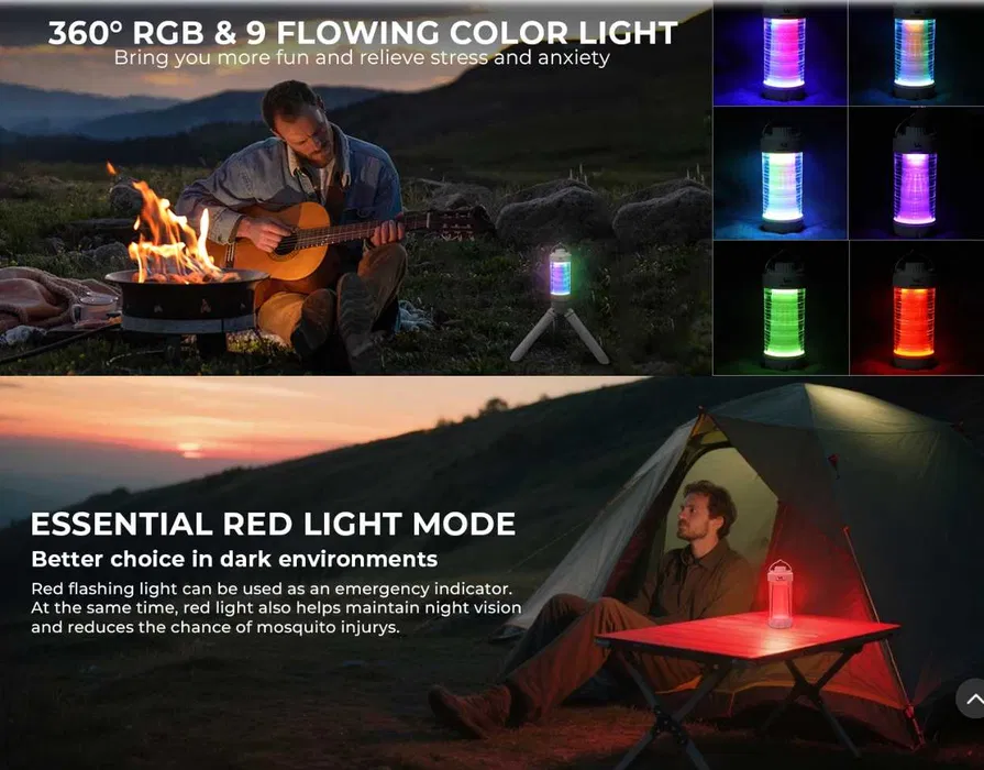 Ліхтар кемпінговий Wurkkos CL01 RGB 550 лм з магнітом USB-C 5000 мА·год Білий Київ - фото 6